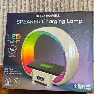 White Speaker Charging Lamp with Multicolor LED & Bluetooth